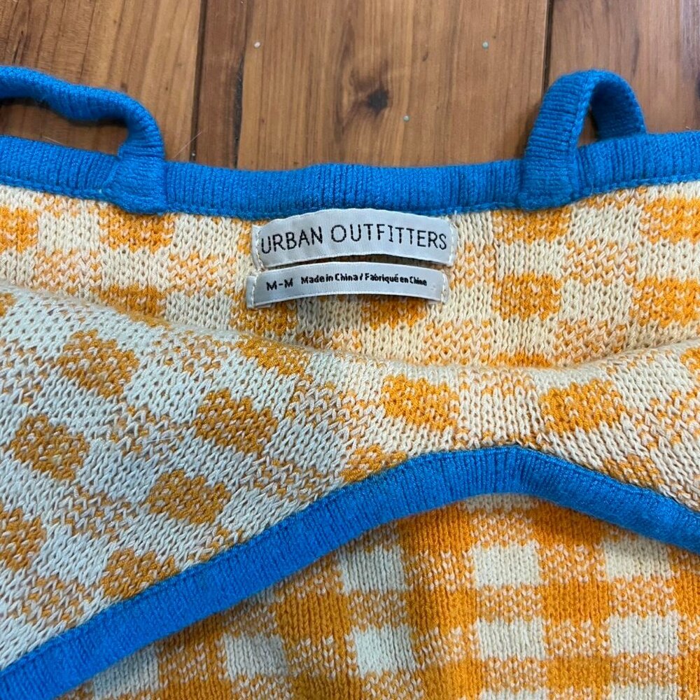 UO Joey Orange Gingham Cropped Tank - Picture 3 of 3